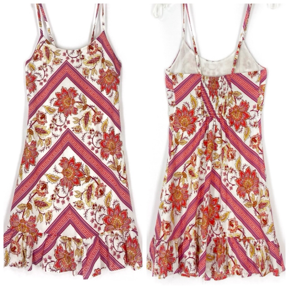 Shareen Collections Top Size 6 Pink Floral Tiered Sleeveless Dress size 6